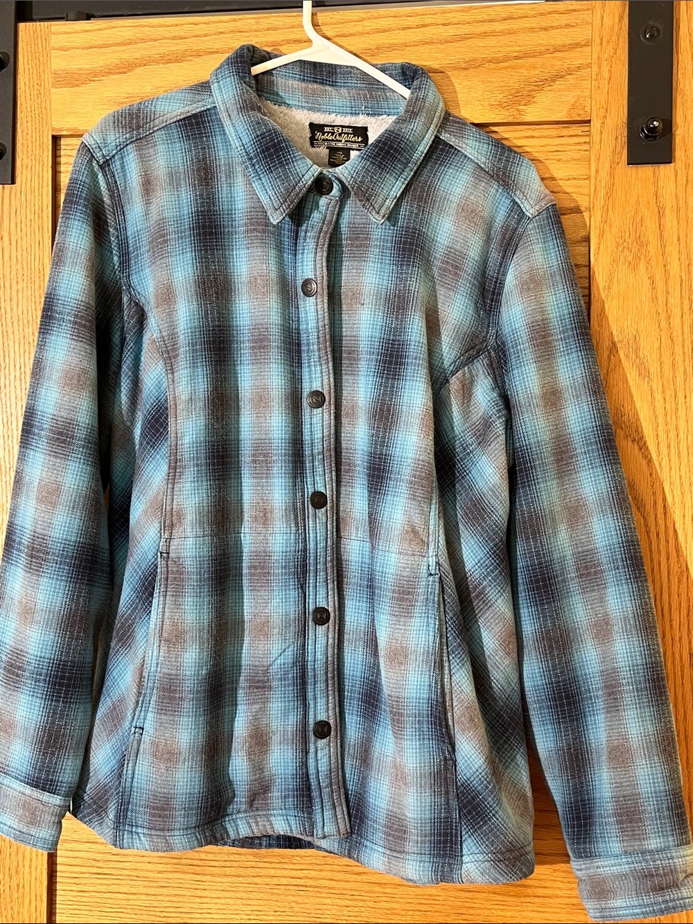 Blue Plaid Button-Front Women's Jean Jacket by North Country